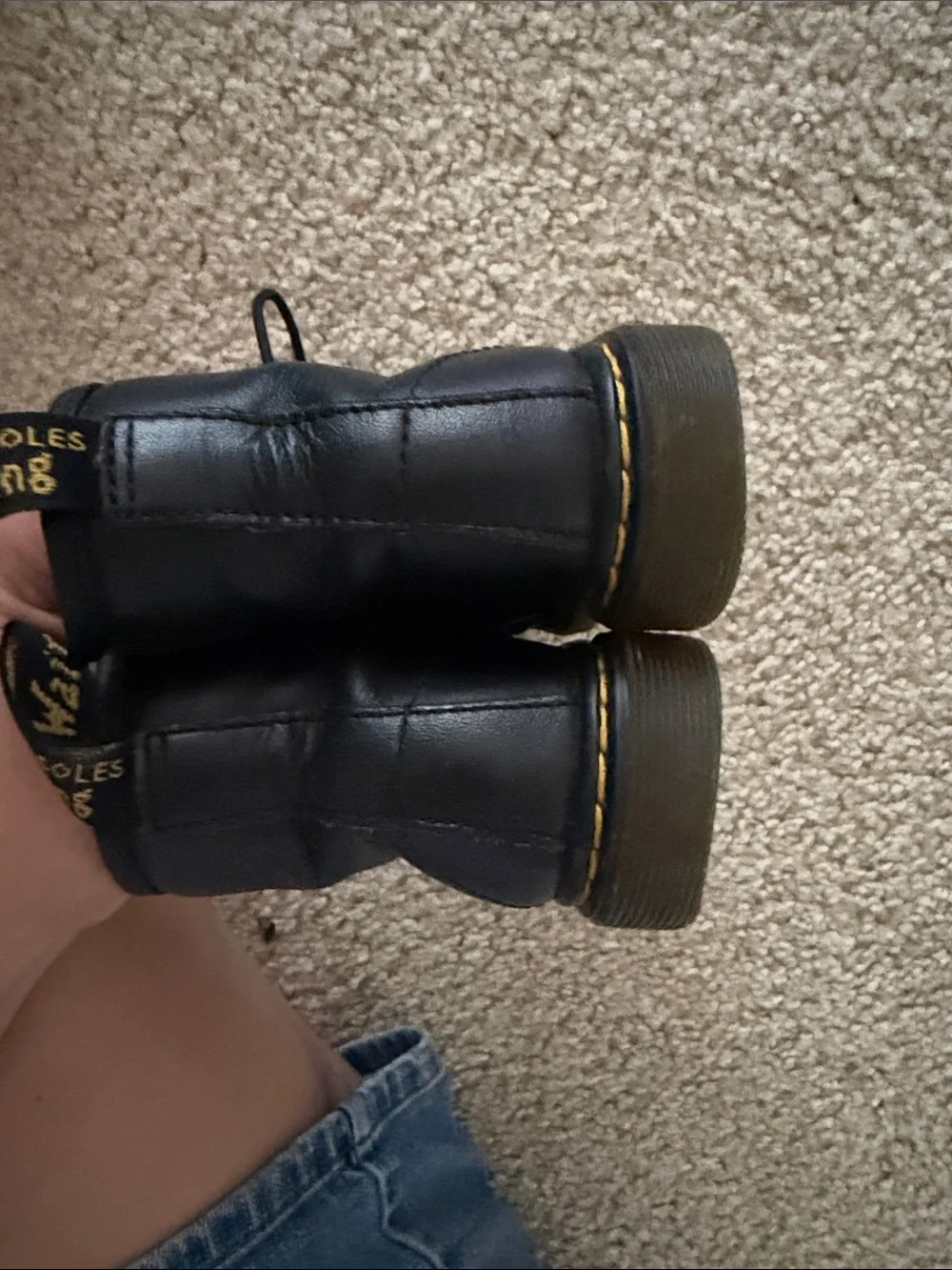 Dr. Martens Kids Black Leather Lace-Up Ankle Boots